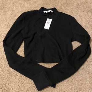 Bluenotes mock neck long sleeve crop shirt